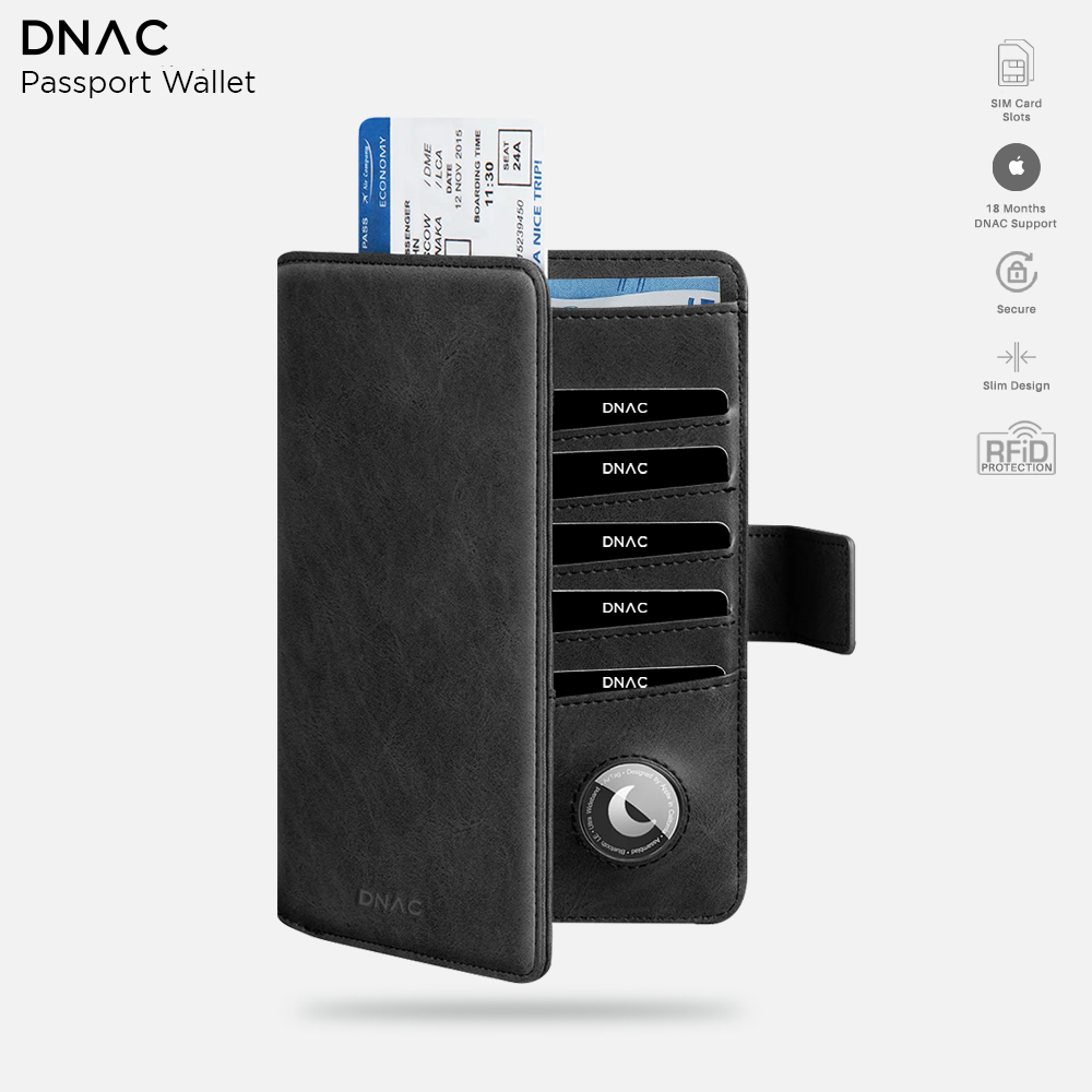 DNAC Passport Wallet with Airtag Case