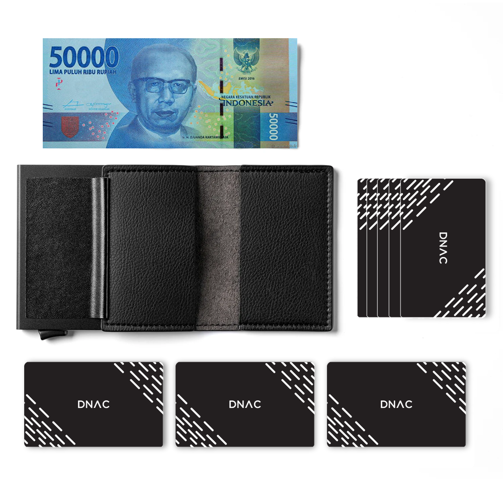 DNAC Slim Wallet Card Holder RFID Dompet Kartu Minimalis - Brown