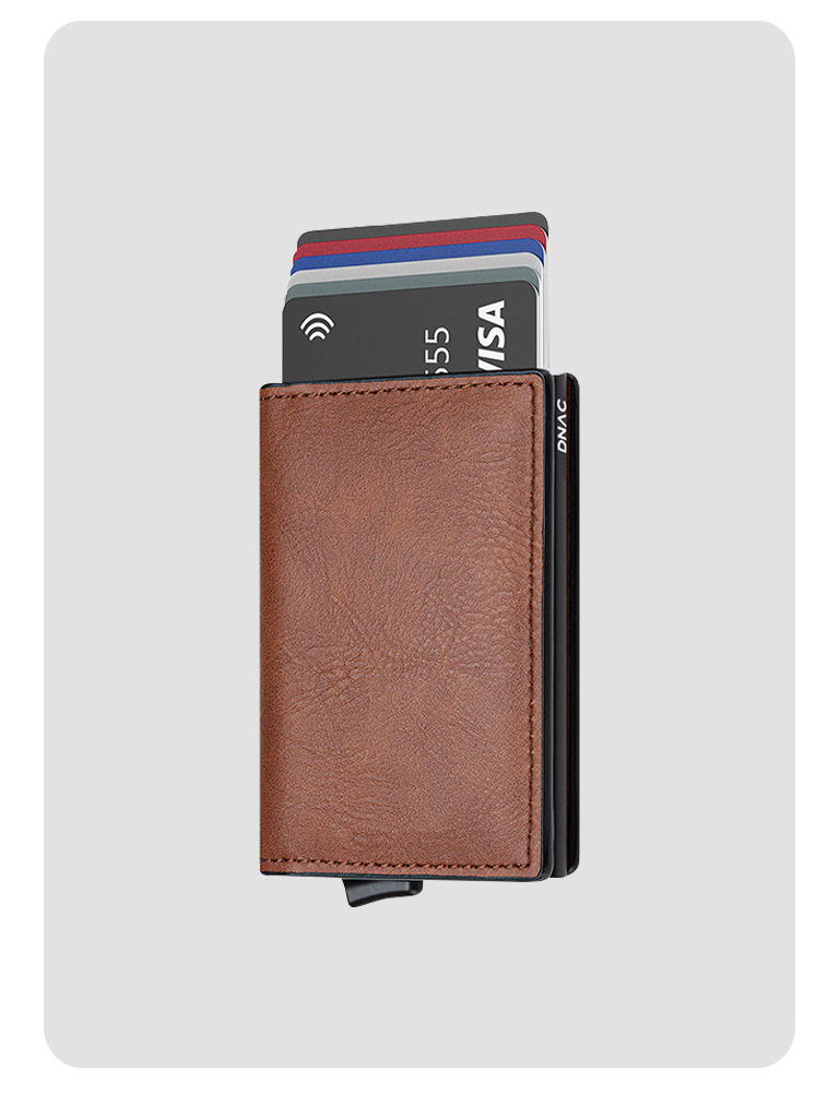 DNAC Slim Wallet Card Holder RFID Dompet Kartu Minimalis - Brown