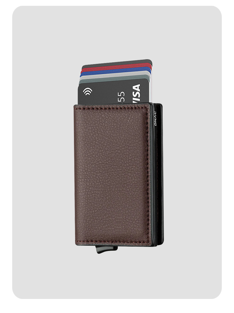 DNAC Slim Wallet Card Holder RFID Dompet Kartu Minimalis - Dark Brown