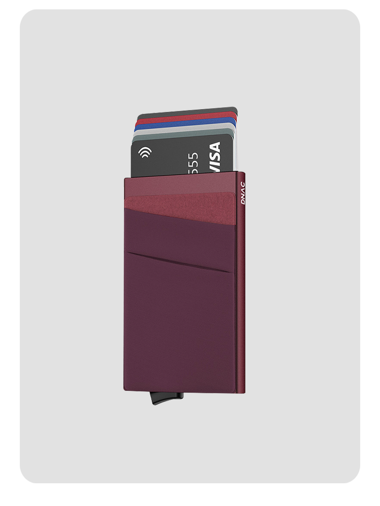 DNAC Smart Wallet Card Holder RFID Dompet Kartu Minimalis - Red Wine