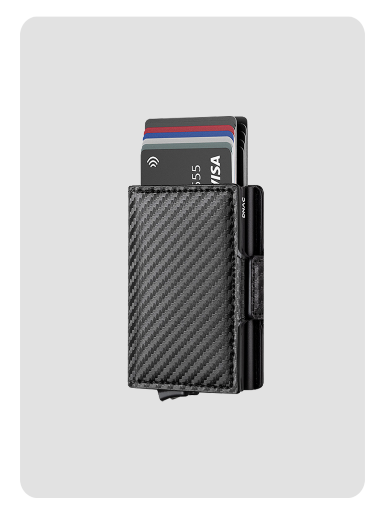 DNAC Twin Wallet Card Holder RFID Dompet Kartu Minimalis- Carbon Black