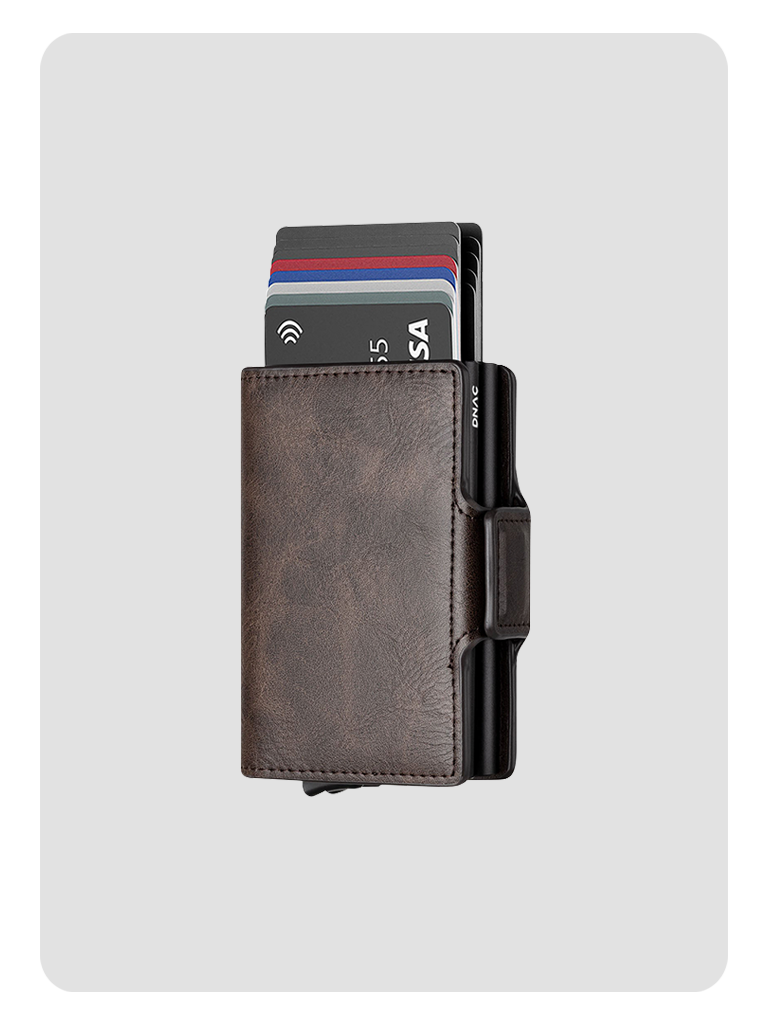 DNAC Twin Wallet Card Holder RFID Dompet Kartu Minimalis - Espresso