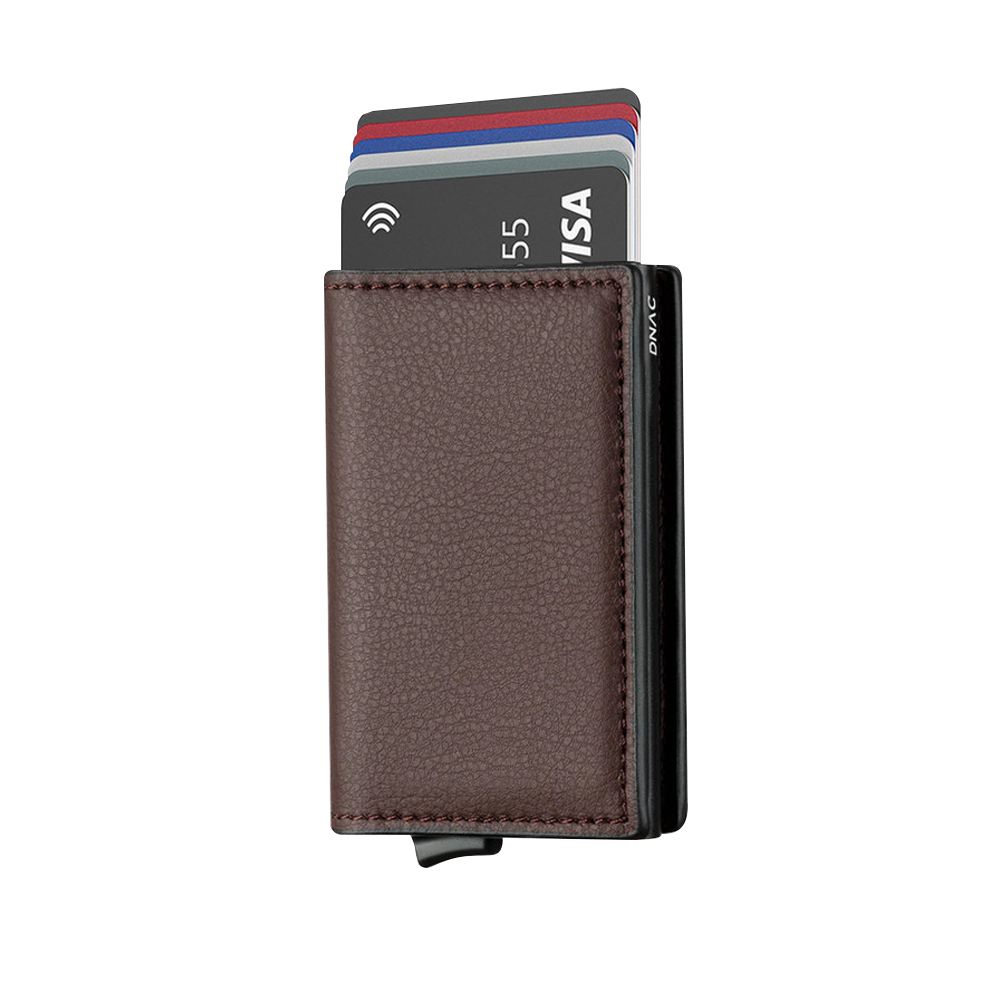 DNAC Slim Wallet Card Holder RFID Dompet Kartu Minimalis - Dark Brown