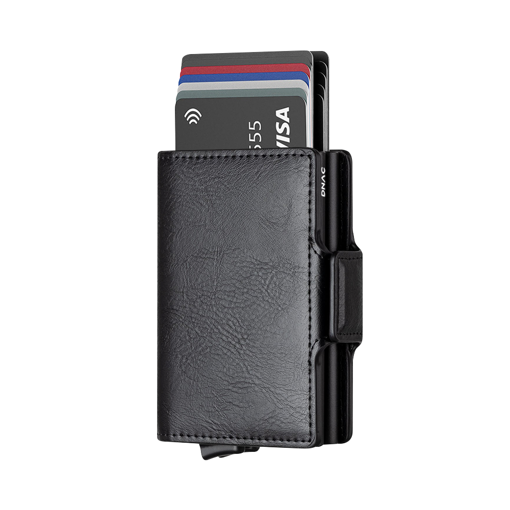 DNAC Twin Wallet Card Holder RFID Dompet Kartu Minimalis - Black