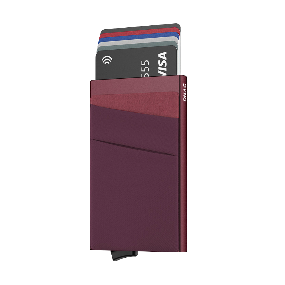 DNAC Smart Wallet Card Holder RFID Dompet Kartu Minimalis - Red Wine