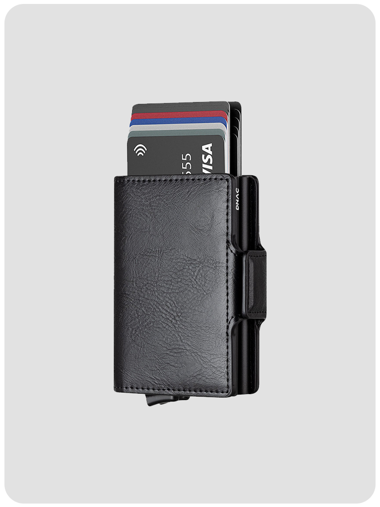 DNAC Twin Wallet Card Holder RFID Dompet Kartu Minimalis - Black