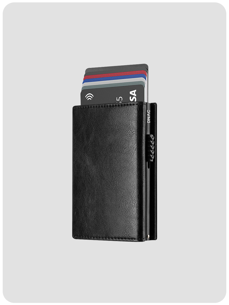 DNAC Mini Wallet Card Holder RFID with Back Zipper Pocket