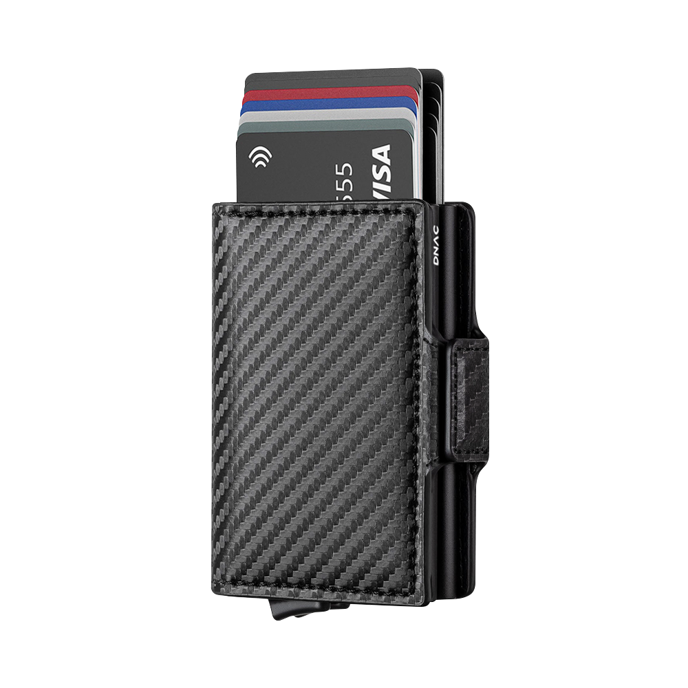 DNAC Twin Wallet Card Holder RFID Dompet Kartu Minimalis- Carbon Black