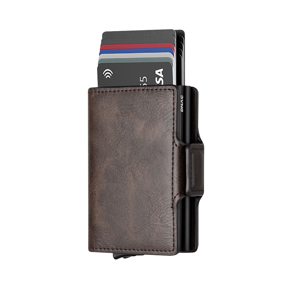 DNAC Twin Wallet Card Holder RFID Dompet Kartu Minimalis - Espresso